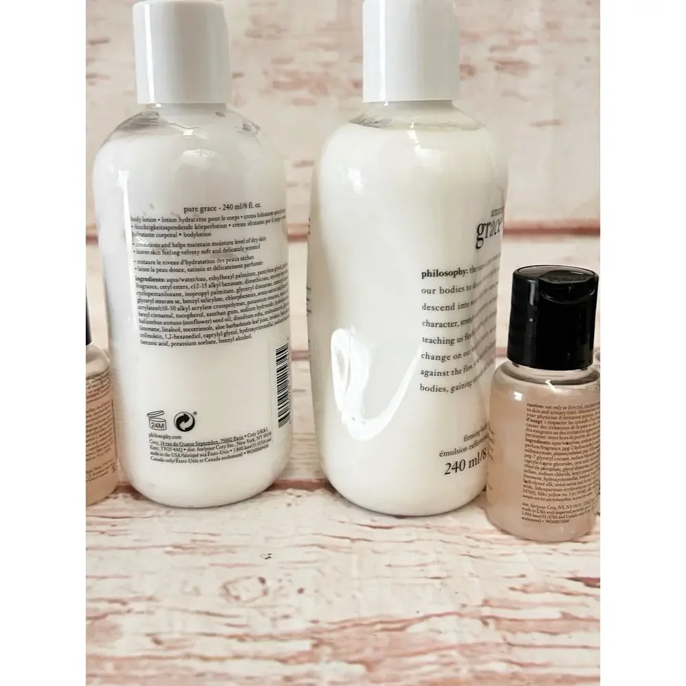 PHILOSOPHY Amazing Grace & Pure Grace Body Lotion & Wash Lot 6 Pieces NIB